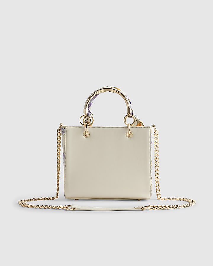 River Island Cream Floral Tote Bag