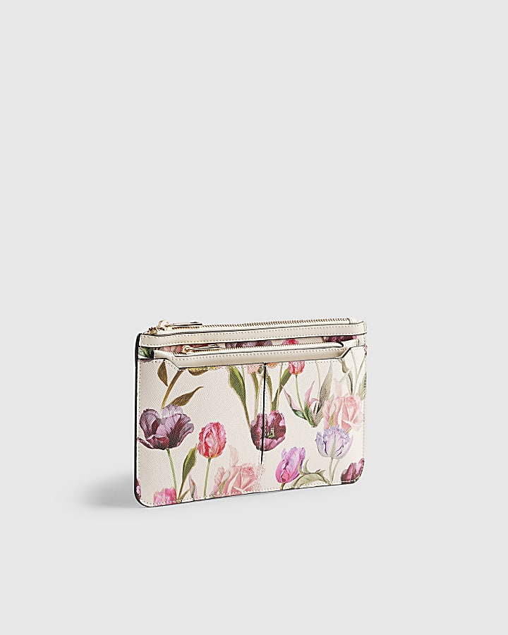 River Island Cream Floral Travel Wallet Bundle