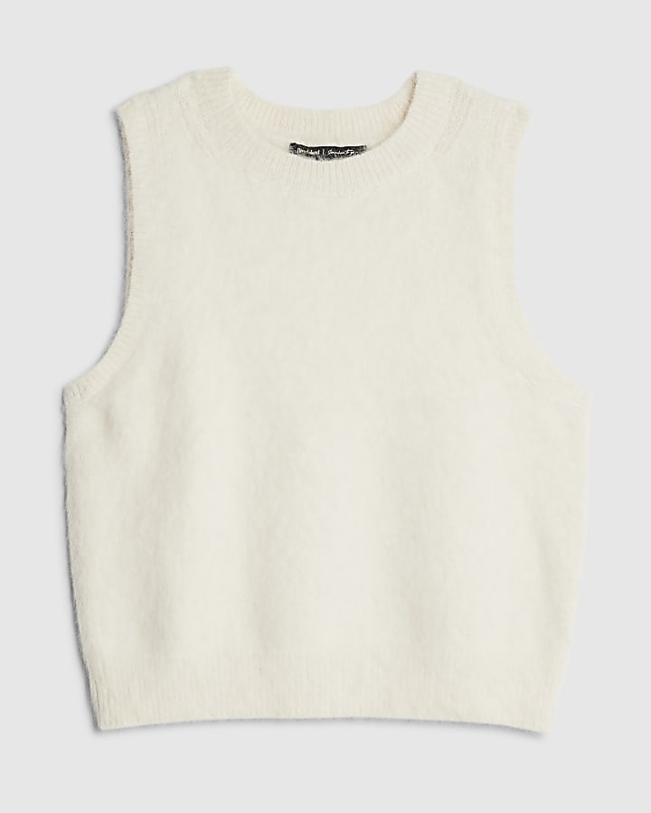 river island Cream Knitted Tank Top