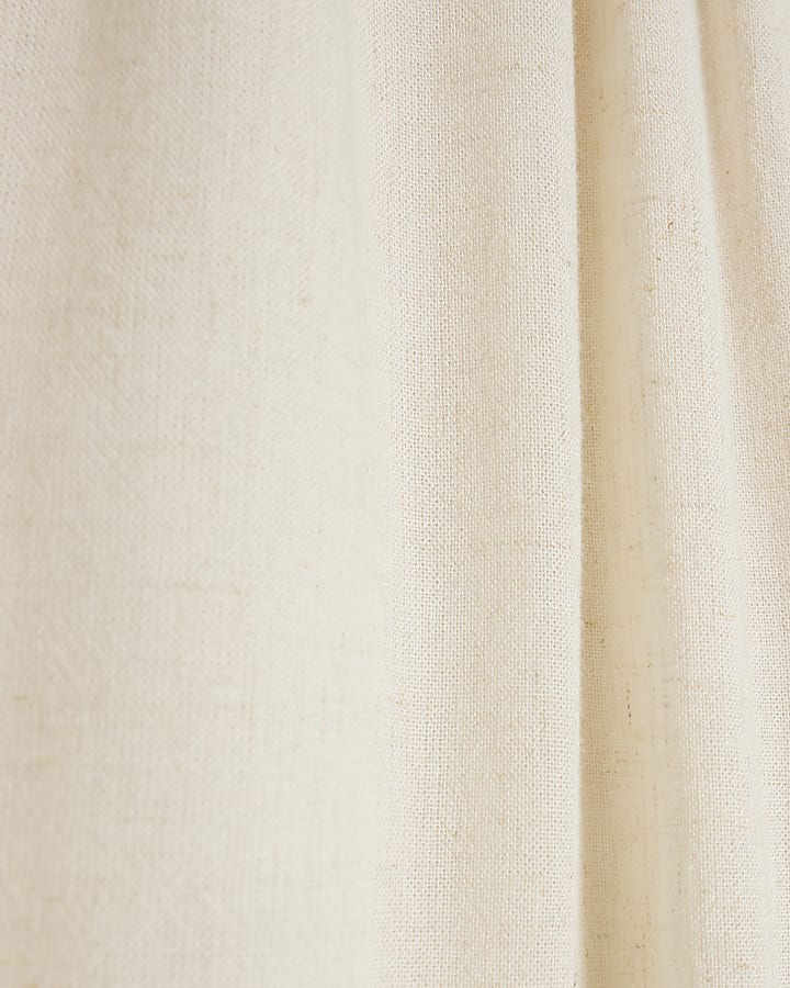 River Island Cream Linen Blend Wide Leg Trousers