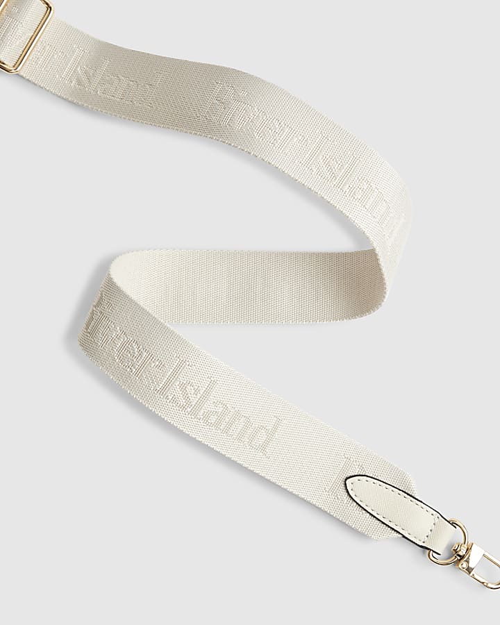 River Island Cream Monogram Embossed Messenger Bag