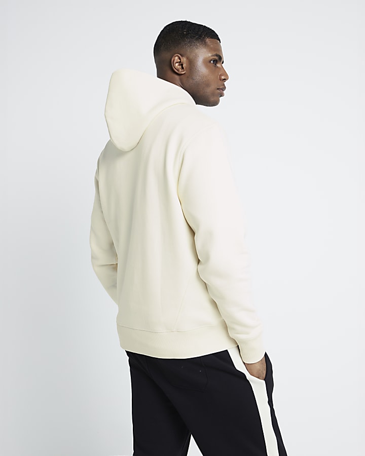 River Island Cream Regular Fit Essential Hoodie