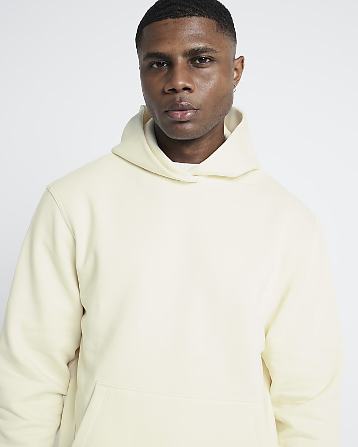 River Island Cream Regular Fit Essential Hoodie