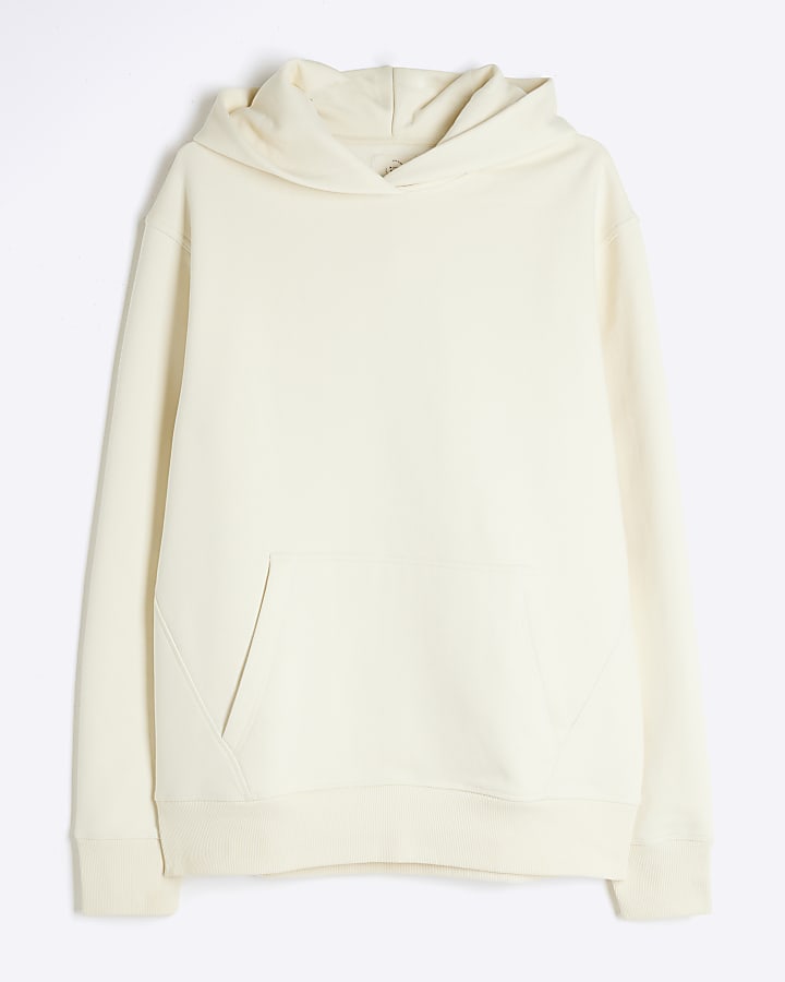 river island Cream Regular Fit Essential Hoodie