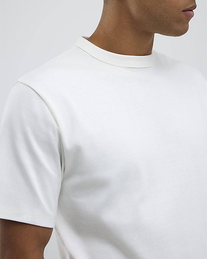 River Island Cream Regular Fit T-Shirt