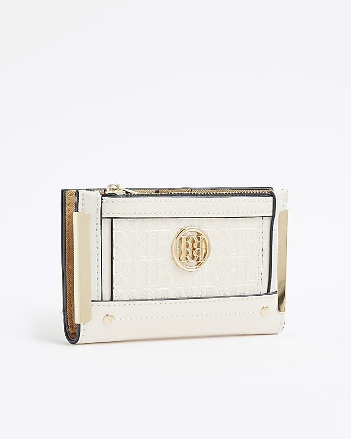 River Island Cream RR Monogram Embossed Mini Purse