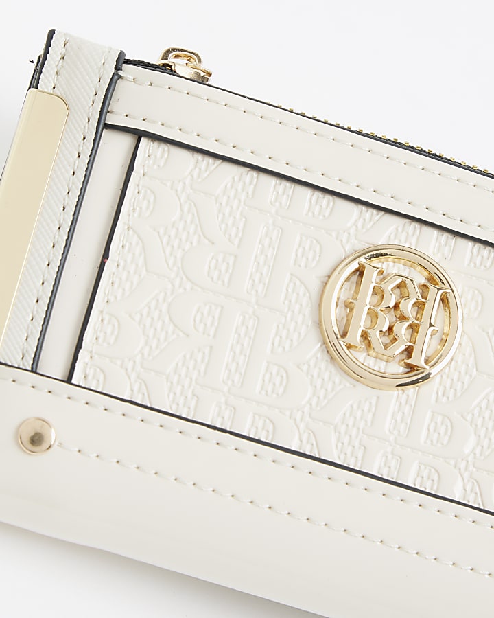River Island Cream RR Monogram Embossed Mini Purse