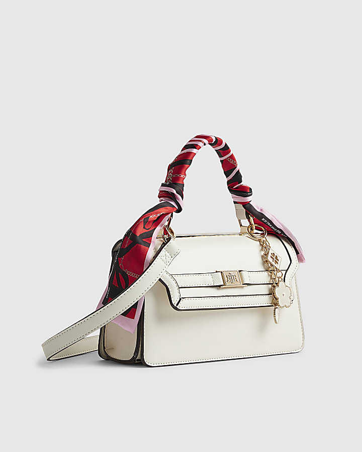 River Island Cream Scarf Handle Tote Bag