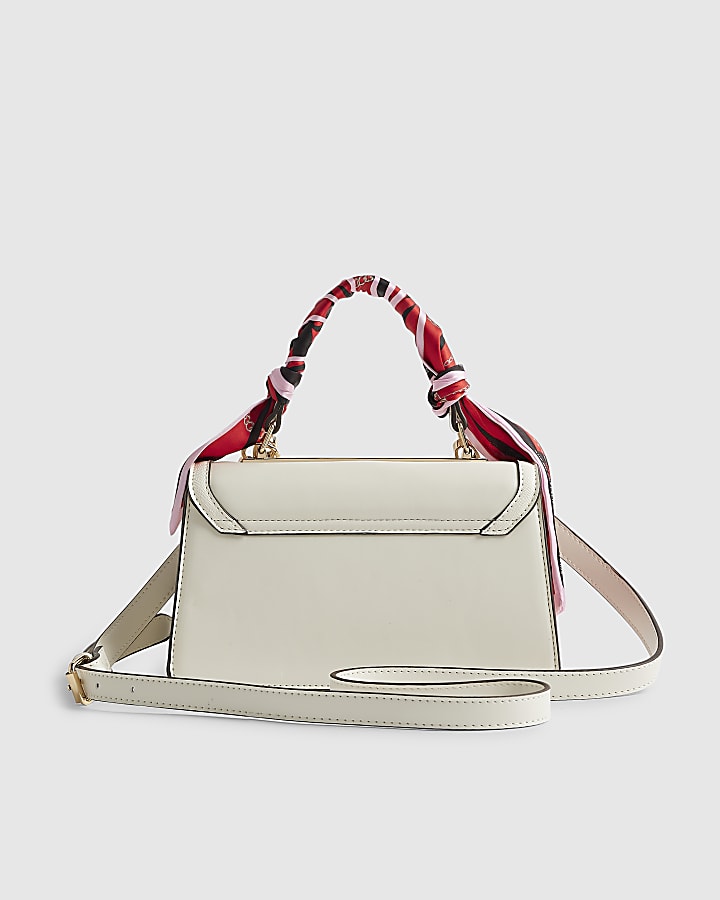 River Island Cream Scarf Handle Tote Bag