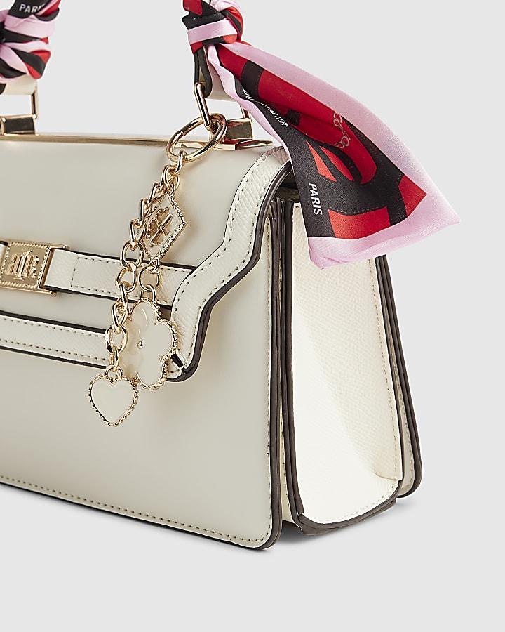 River Island Cream Scarf Handle Tote Bag