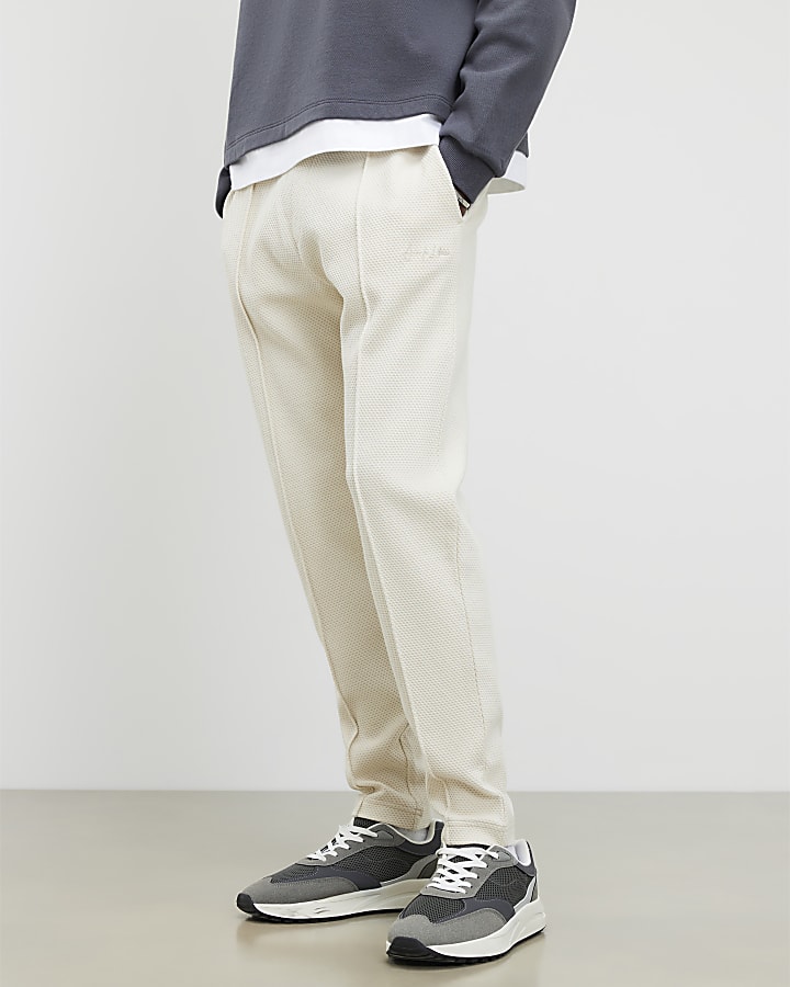 River Island Cream Slim Fit Bubble Joggers