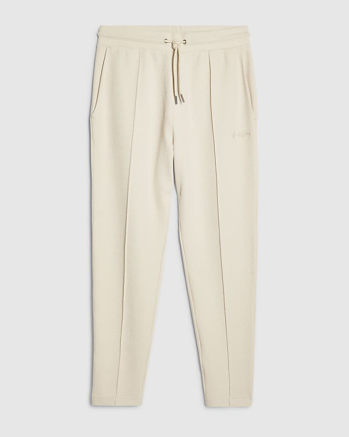 river island Cream Slim Fit Bubble Joggers