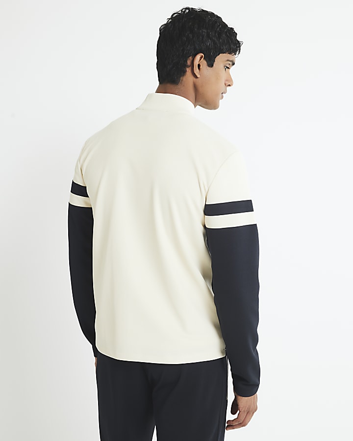 River Island Cream Slim Fit Colour Block Shacket