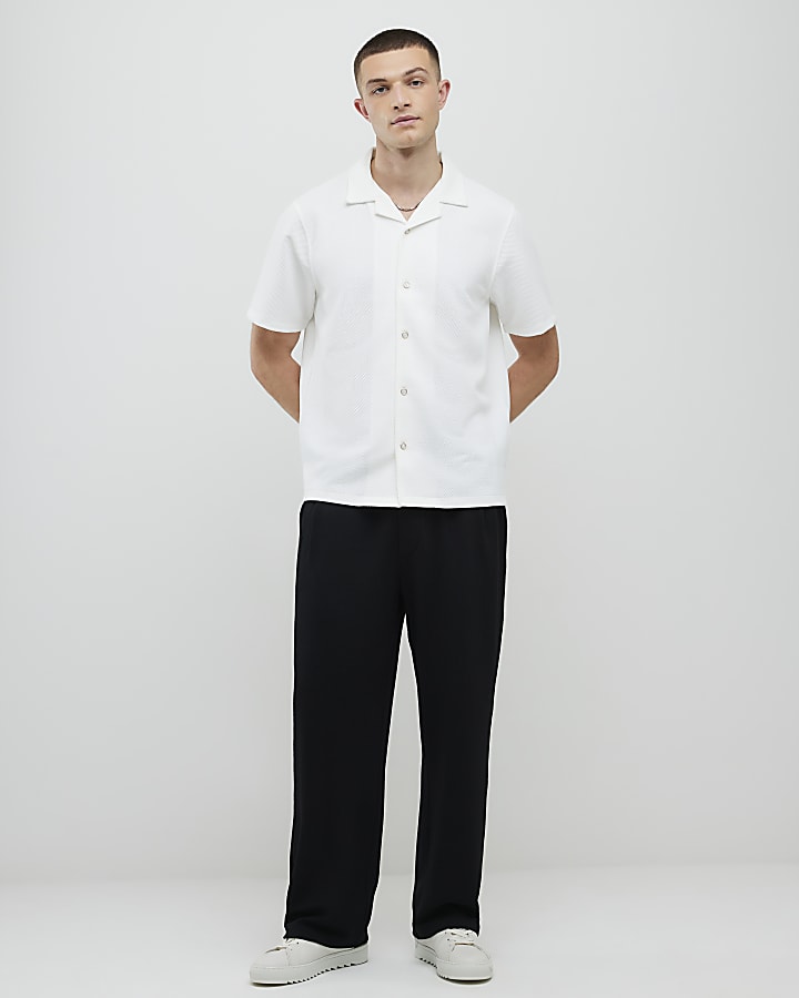 River Island Cream Slim Fit Revere Shirt