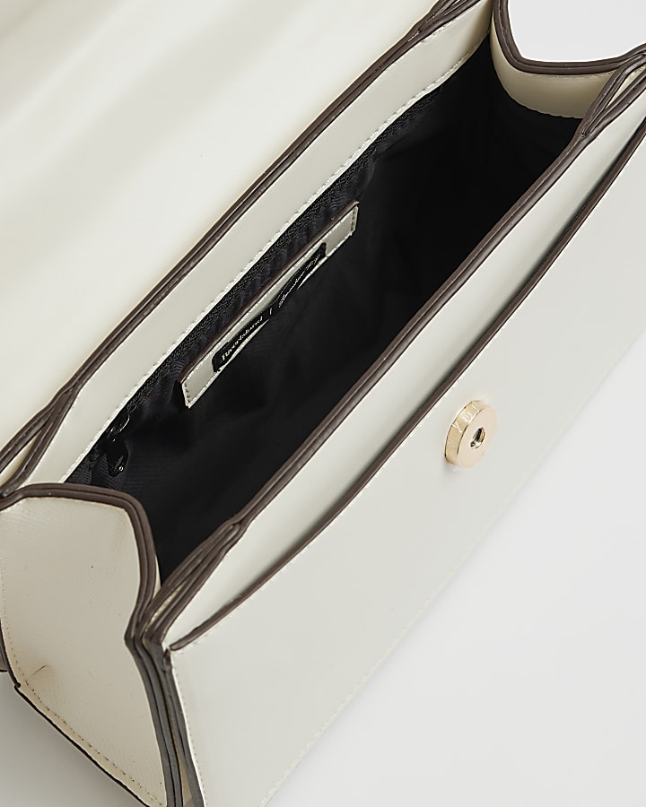 river island Cream Small Top Handle Tote Bag