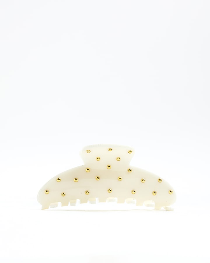 River Island Cream Studded Claw Hair Clip