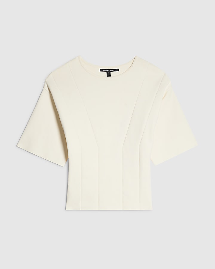 river island Cream T-Shirt Jumper