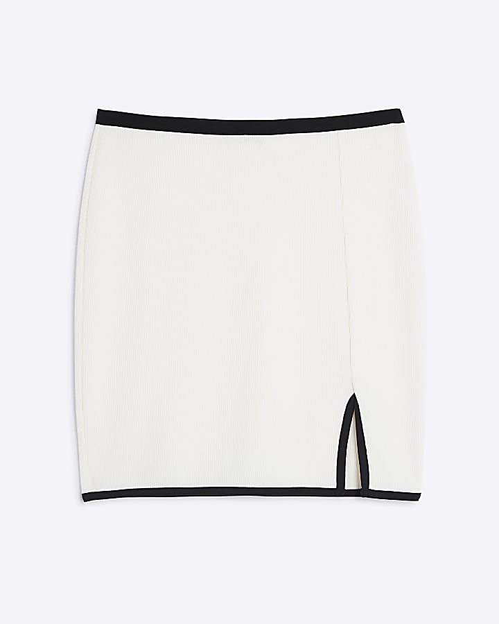 river island Cream Tipped Mini Skirt