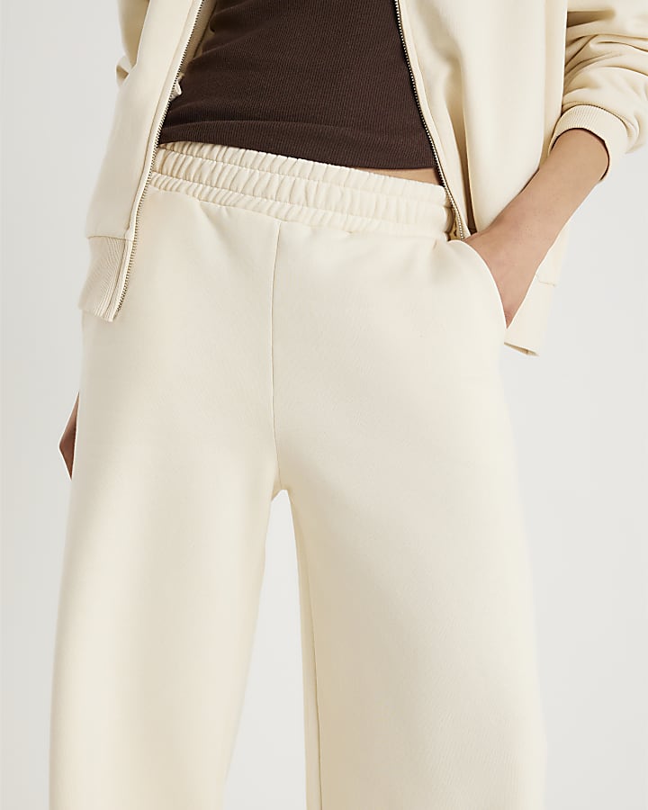 River Island Cream Wide Leg Joggers