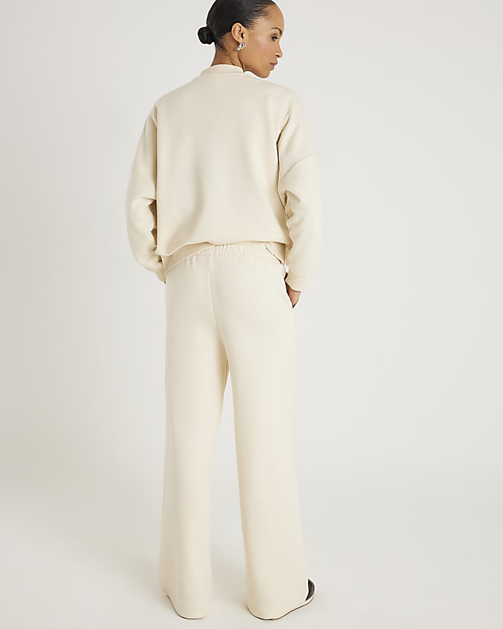 River Island Cream Wide Leg Joggers