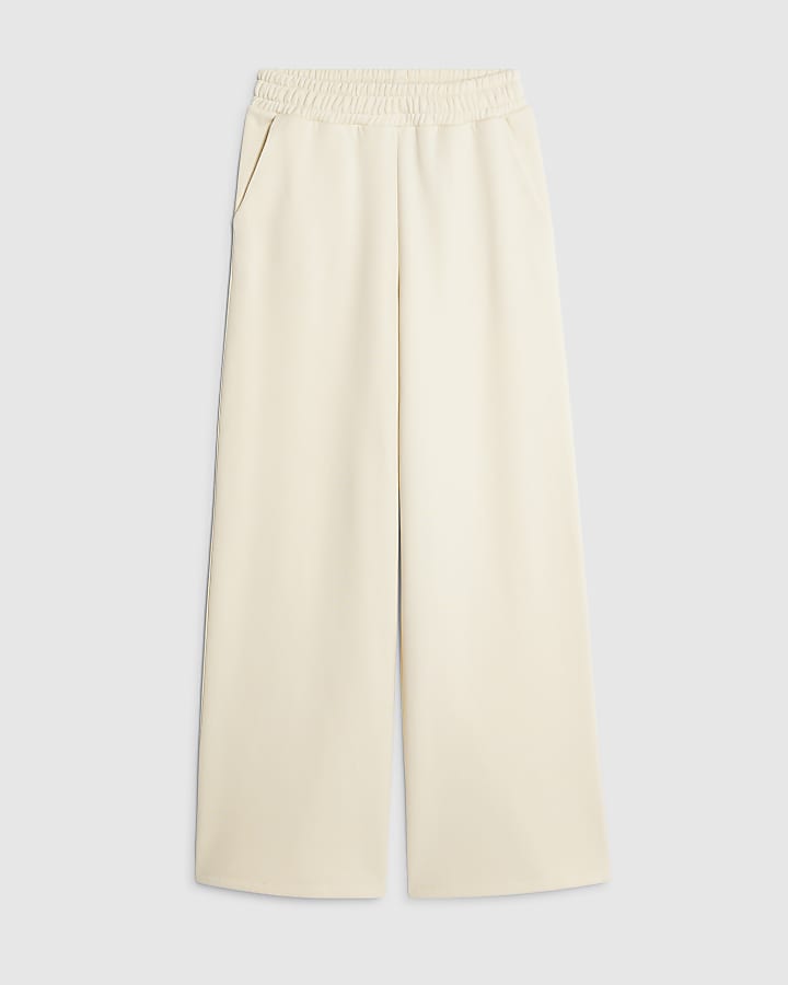 river island Cream Wide Leg Joggers