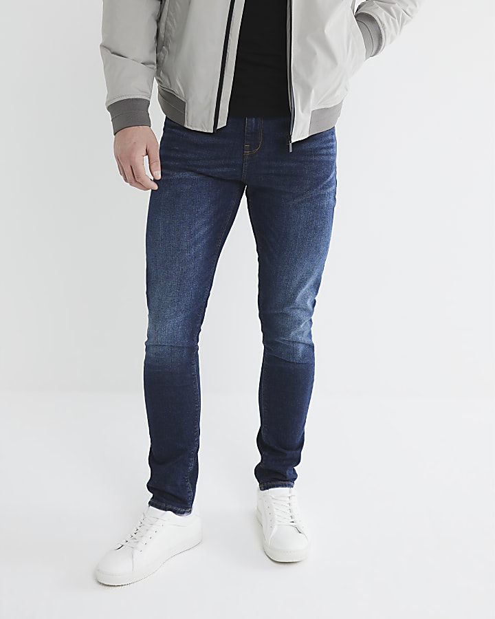 River Island Dark Blue Skinny Fit Jeans