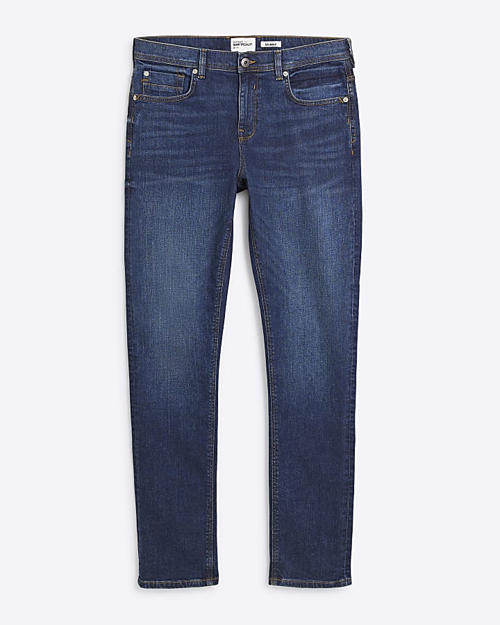 river island Dark Blue Skinny Fit Jeans