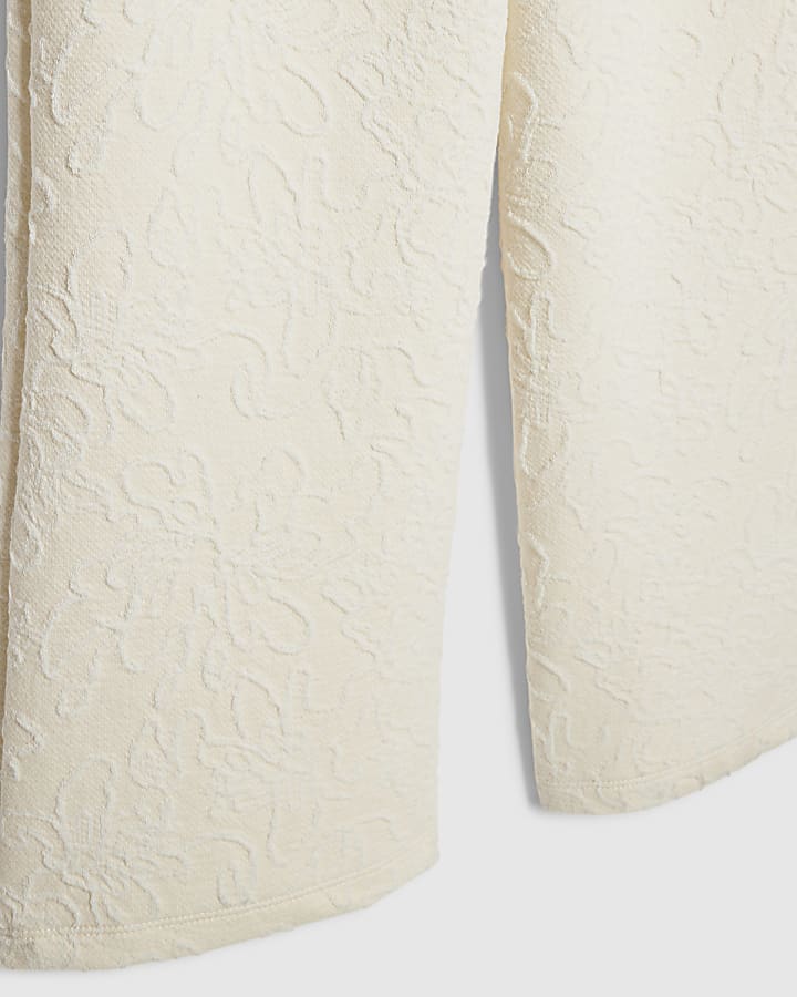 river island Girls Beige Floral Texture Top Set