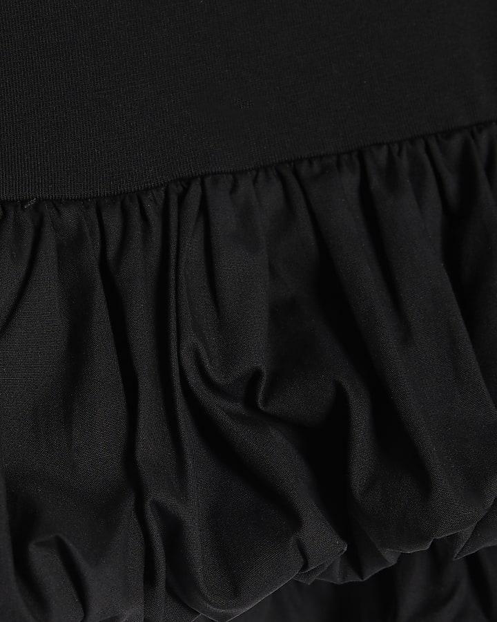 River Island Girls Black Bow Bubble Hem Tank Top