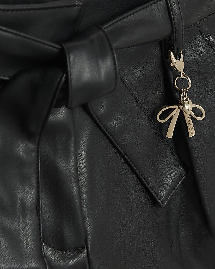 River Island Girls Black Bow Sweatshirt Set