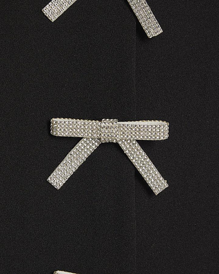 River Island Girls Black Bow Waistcoat