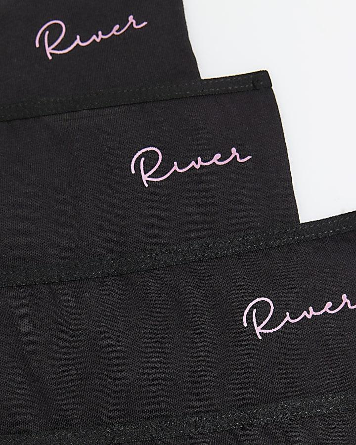 River Island Girls Black Brief 7 Pack