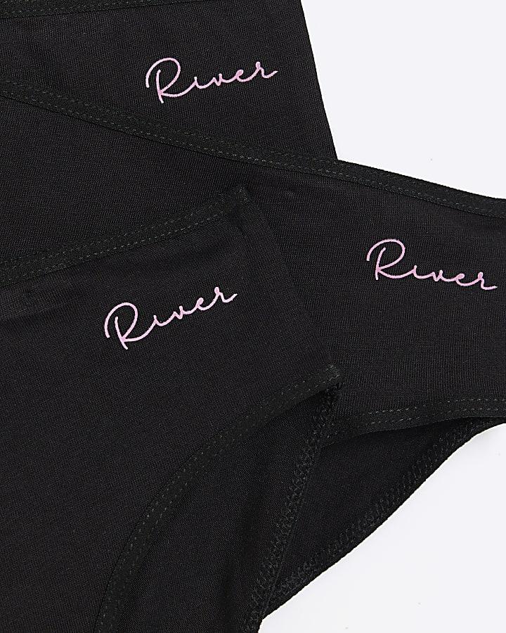 River Island Girls Black Brief 7 Pack