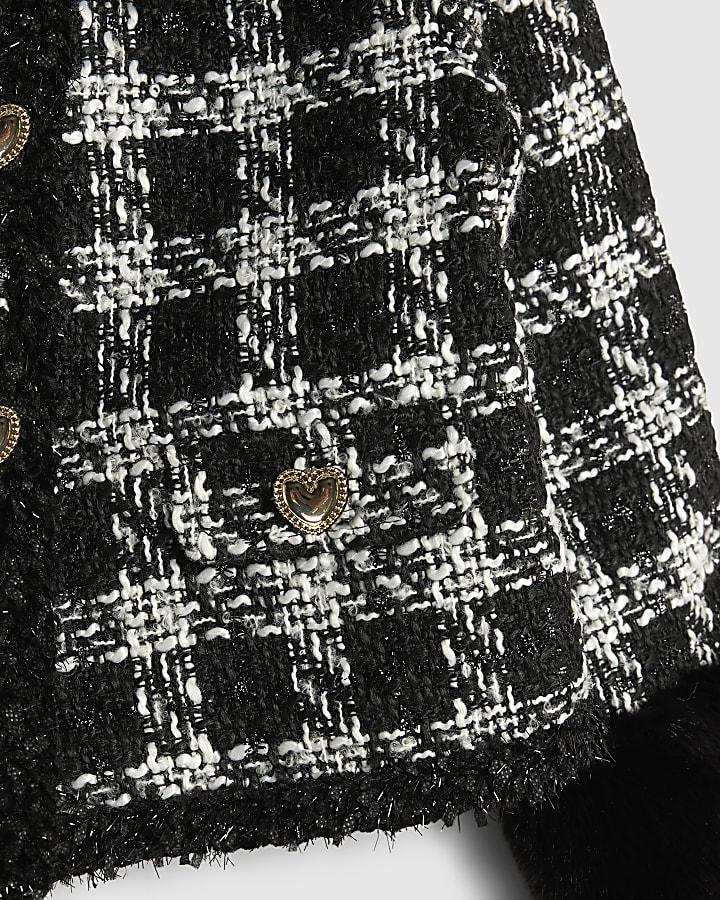 river island Girls Black Check Boucle Jacket