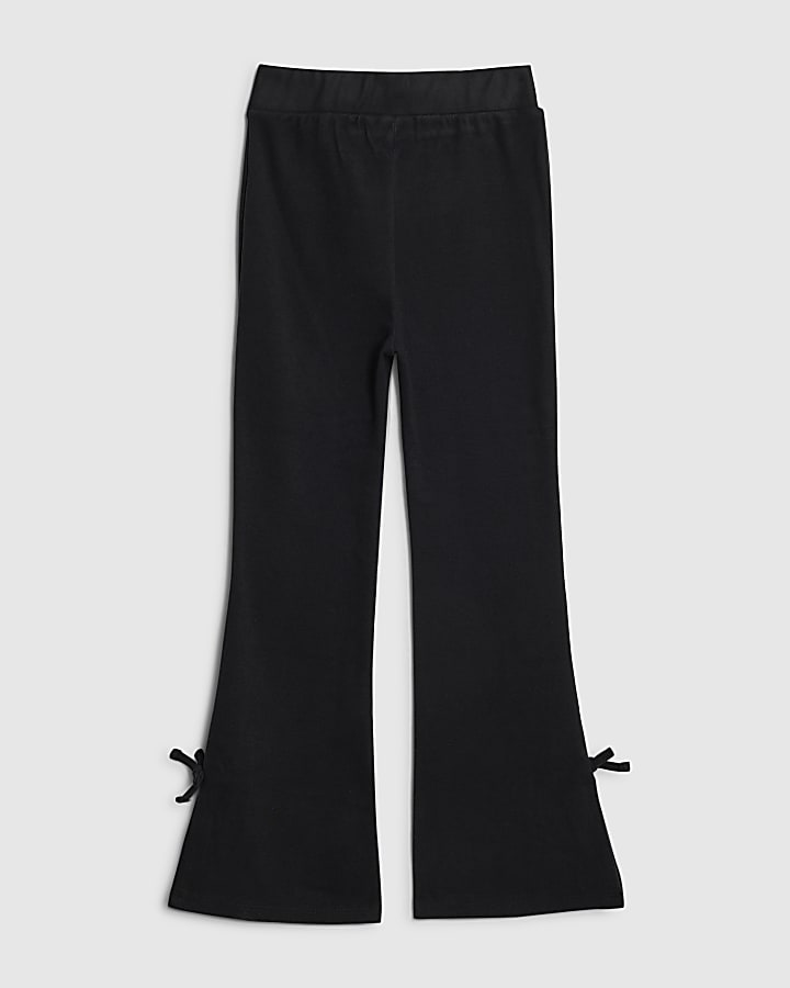 River Island Girls Black Cosy Flared Trousers