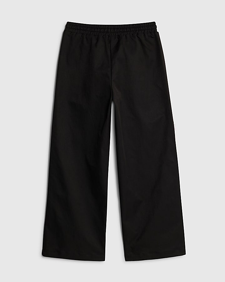 River Island Girls Black Lace Trim Trousers