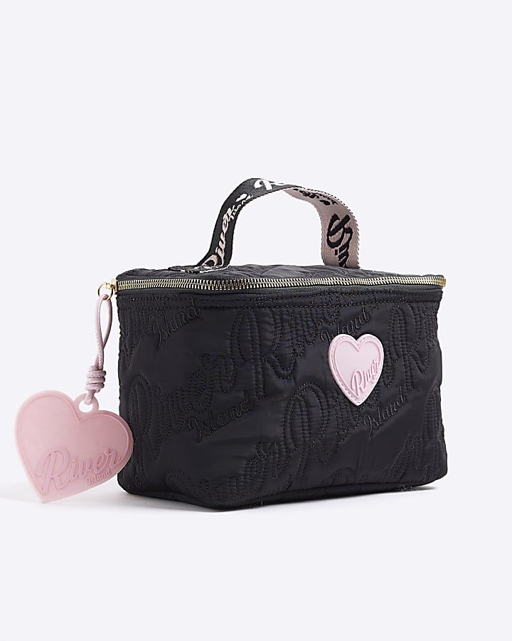 River Island Girls Black Nylon RI Script Lunchbox