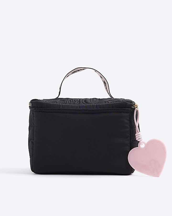 River Island Girls Black Nylon RI Script Lunchbox