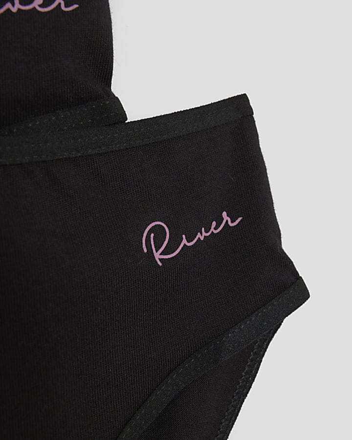 River Island Girls Black Pack Of 7 Briefs