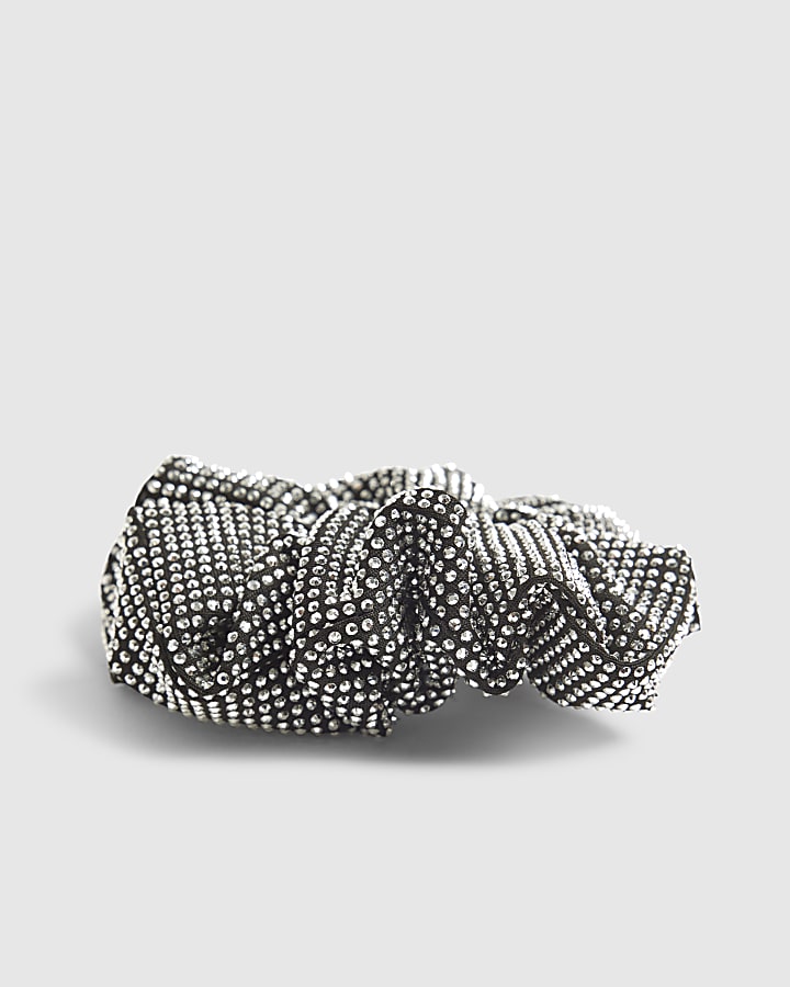 river island Girls Black Rhinestone Scrunchie