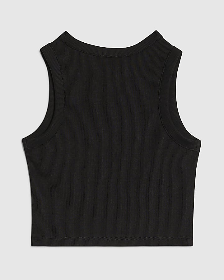 River Island Girls Black RI Embellished Tank Top