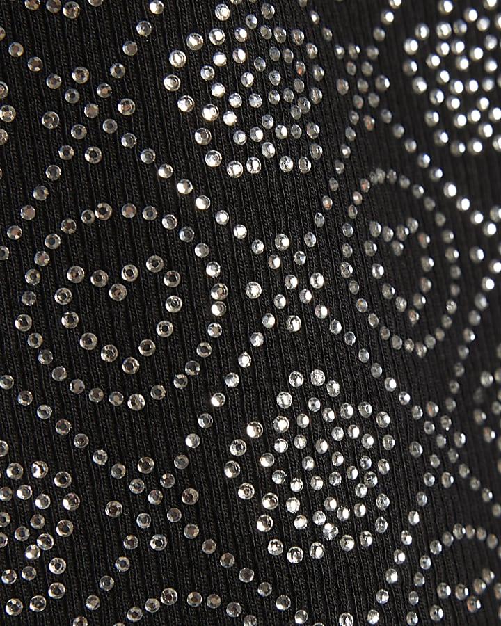 river island Girls Black RI embellished Tank Top