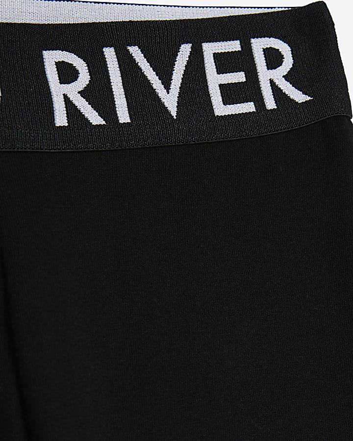River Island Girls Black RI Waistband Leggings