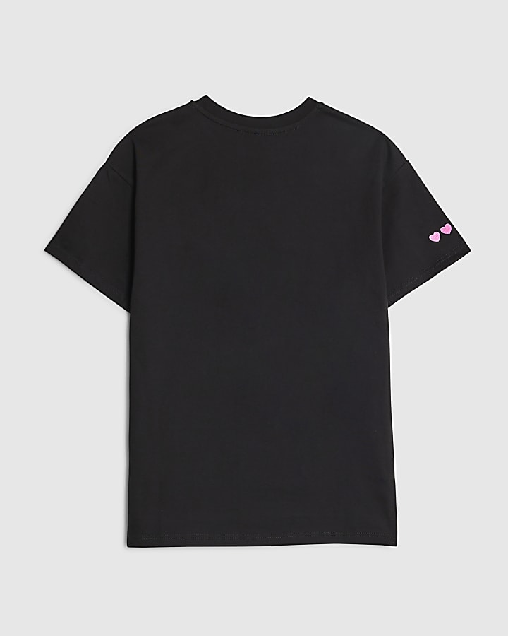 River Island Girls Black Sassy Vibes T-Shirt