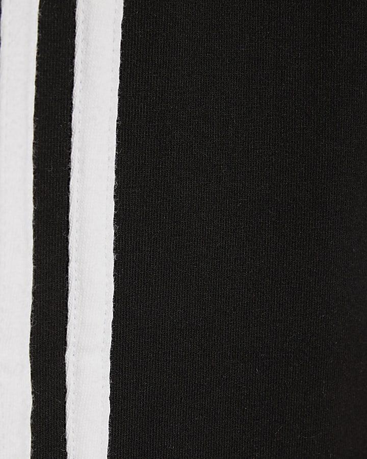 River Island Girls Black Side Stripe T-Shirt Set