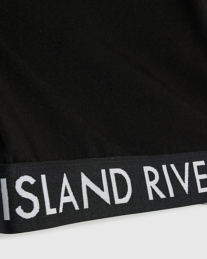 river island Girls Black Side Stripe Top