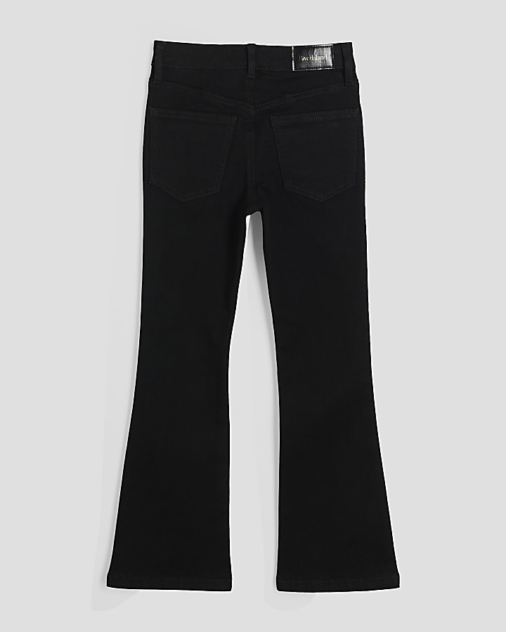 River Island Girls Black Snaffle Flared Jeans