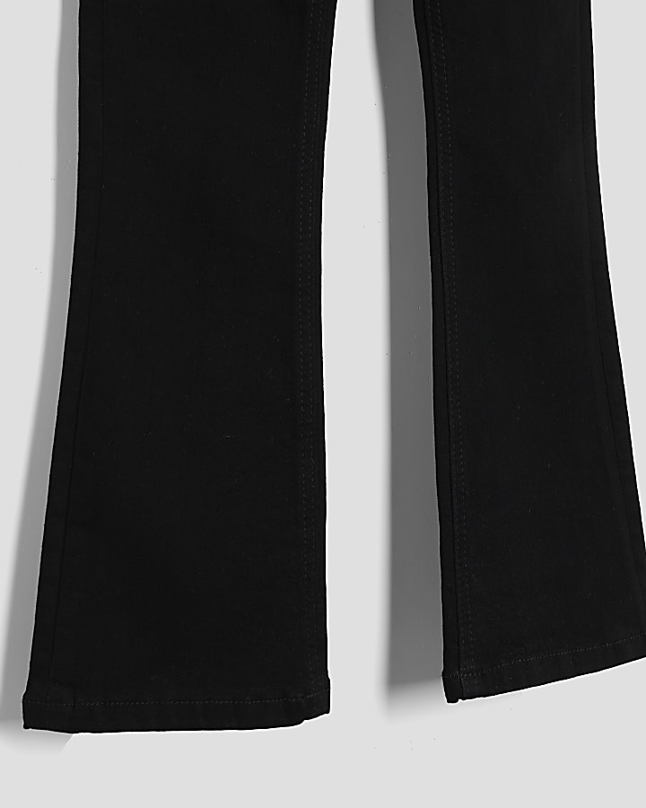 River Island Girls Black Snaffle Flared Jeans