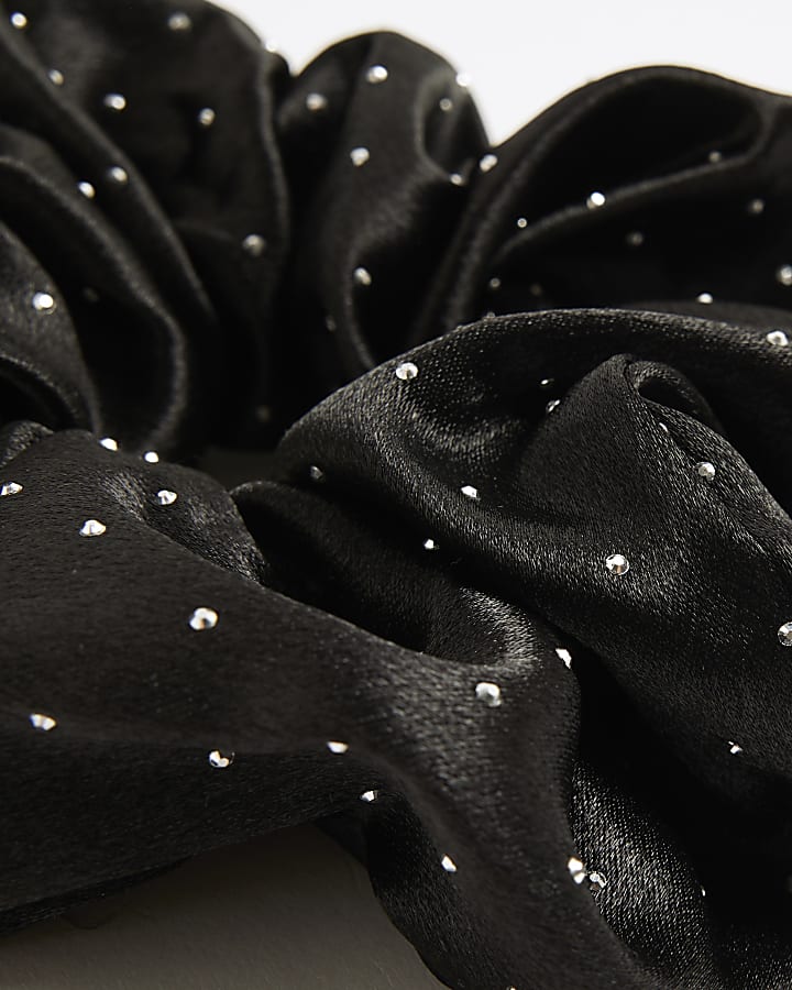River Island Girls Black Sparkle Scrunchie