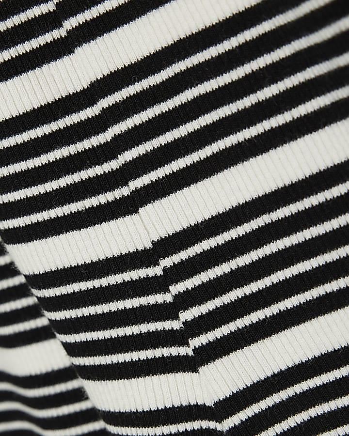 River Island Girls Black Stripe Flared Trousers